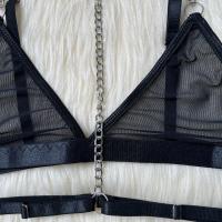 Nuevo estilo transparente para mujer, cadena de metal de malla transparente, conjunto de ropa interior sexy e interesante, sujetador sin espalda, conjunto de sujetador Langerie - details 23