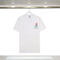Camiseta Deportiva de Algodón Puro para Hombres Cuello Redondo, Estampado de Logotipo Delantero, Estilo Casual para el Verano - details 0