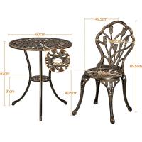 Conjunto de Mesa y Sillas Exterior Juego de Muebles de Aluminio para Jardín Balcón Terraza Blanco,44x44x85,5cm - details 11