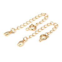 Cadenas de latón de Color dorado de 18K con extremo de gota, cadenas extensibles con cierres redondos de resorte, suministros de joyería Diy de alta calidad para mujer - details 19