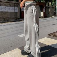 Pantalones de Pierna Ancha y Cintura Suelta con Encaje Harajuku Colección de Primavera-Otoño para Mujeres Cintura Elástica, Abierto en la Cintura - details 3