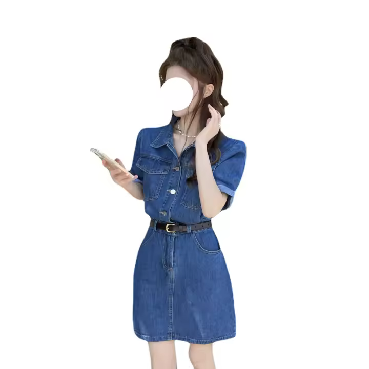 Vestido de mezclilla para mujer Vestido de mujer de estilo coreano - 1