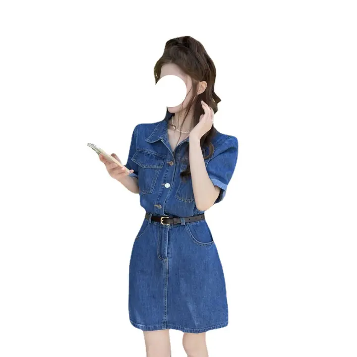 Vestido de mezclilla para mujer Vestido de mujer de estilo coreano - 1