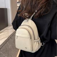 Mochila portátil de nailon para mujer, mochila informal ligera, impermeable, con múltiples bolsillos, con asa, Color sólido - details 4