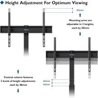 Soporte Universal para TV Ajustable en Altura, 40 Kg, 600x400 mm Para Plasma LED OLED LCD de 30-70 Pulgadas Soporte de Almacenamiento de Media y TV con Estantes de Vidrio Templado de 2 Niveles - details 1