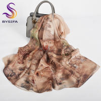 BYSIFA 4 Momme Bufanda de seda de morera 100% para mujer, suave y ligera, estilo chino, diseño de peonía, chal protector solar de verano, envoltura de playa para cubrir - details 8