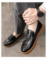 Zapatos casuales para hombres tendencia que aumenta los zapatos de cuero de cabeza redonda mocasines transpirables británicos - details 10