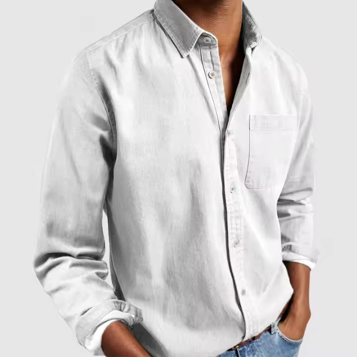 Camisa casual de otoño con cuello trasero para hombre, a la moda, al aire libre - 1