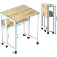 Estante de Almacenamiento y Ruedas,Mesa para el Ordenador, fácil de Montaje y Ahorro de Espacio para Officina,Beige - details 2