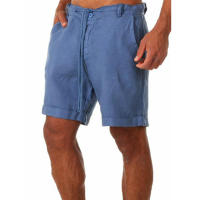 Pantalones Cortos de Lino para Hombres 2023 Color Sólido, Transpirable, Estilo Callejero de Fitness S-3XL - details 4