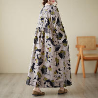 Vestido Vintage de Algodón de Manga Larga Talla Grande, Elegante y Suelto para Mujeres - details 13