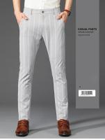 Pantalones Casuales a Rayas para Hombres Cómodos Negros, Khaki, Vino Rojo - details 1