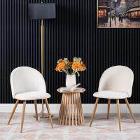 Juego de 4 sillas giratorias de ante para comedor con asiento acolchado, sillas de diseño para salón o cocina, con patas de metal negro, marrón - details 93