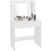 Mueble de Maquillaje Moderno con Luz LED y Espejo Grande Mesa de Vestidor de Estilo y Organización con 2 Cajones y 3 Compartimentos Abiertos - details 9
