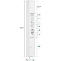 Columna Estantes Alto Estanterías 2 Puertas y 1 Cajón Blanco 20 x 20 x 180 cm - details 4
