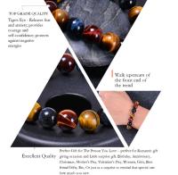 Pulsera de ojo de tigre de color natural para hombres y mujeres, amuleto de buena suerte hecho a mano, joyería Feng Shui - details 9