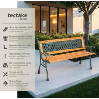 Banco de Jardín Exterior, Madera Lacada y Hierro Fundido, Diseño Elegante, Resistente y Estable, Patio y Terraza - Cruzado - details 2