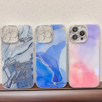 Funda de lujo con marco chapado y pintado de mármol IMD para iPhone 16 Pro Max 15 Pro 14 Pro - details 4