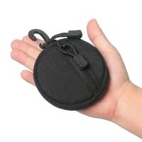 Mini monedero portátil con hebilla Triangular para hombre, informal, para exteriores, soporte para llaves, riñonera, funda redonda, billetera con cremallera - details 2