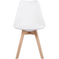 Comedor Sillas Cocina Nórdico con Asiento Tapizado y Las piernas Mara Haya Maciza, Blanco - details 6