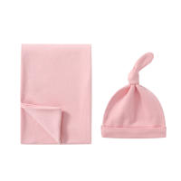 Traje de Pañales de Algodón 100% Manta Fular de Bebé de Doble Cara Juego de Gorro para Recién Nacido - details 7