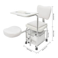 Silla de Manicura de Belleza Rotativa Mueble de Masaje SPA con Escritorio de Uñas Giratorio - details 2