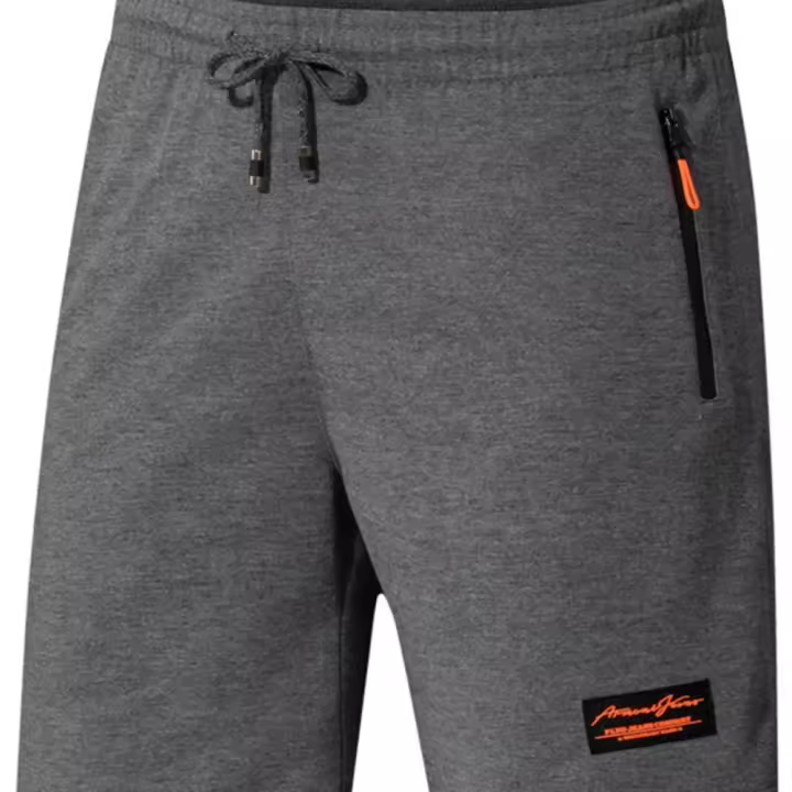 Pantalones cortos de algodón para hombre, moda verano casual con bolsillos laterales y cremallera. - 1
