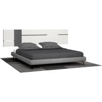 Cabezal de Cama para Pareja Doble, Modelo Led, Acabado en Blanco y Grafito, Medidas 260 cm x 60 cm x 3 cm - details 0
