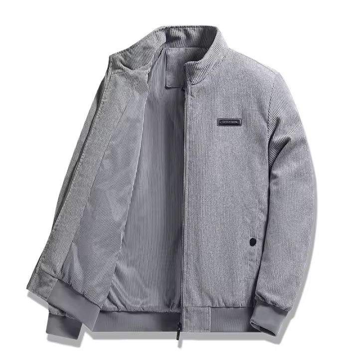 Men Casual Jacket 2024 Spring Autumn New Hot Solid Color Stand Bomber Coat Men Corduroy Outwear Fashion Zipper Slim Jacket Men - 1