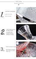 Botella giratoria de 360 ​​grados, lujoso recipiente de fondo cónico de vidrio sin plomo de 1500ml, soberanía del alcohol, regalo suave y rápido - details 9