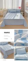 Sábana plana con estampado liso para cama doble, sábanas de lino suaves para el hogar, Individual/Queen/King, 1 unidad - details 11
