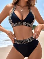 Conjunto de bikini de cintura alta para mujer, traje de baño de dos piezas con elevación, ropa de playa, 2024 - details 19