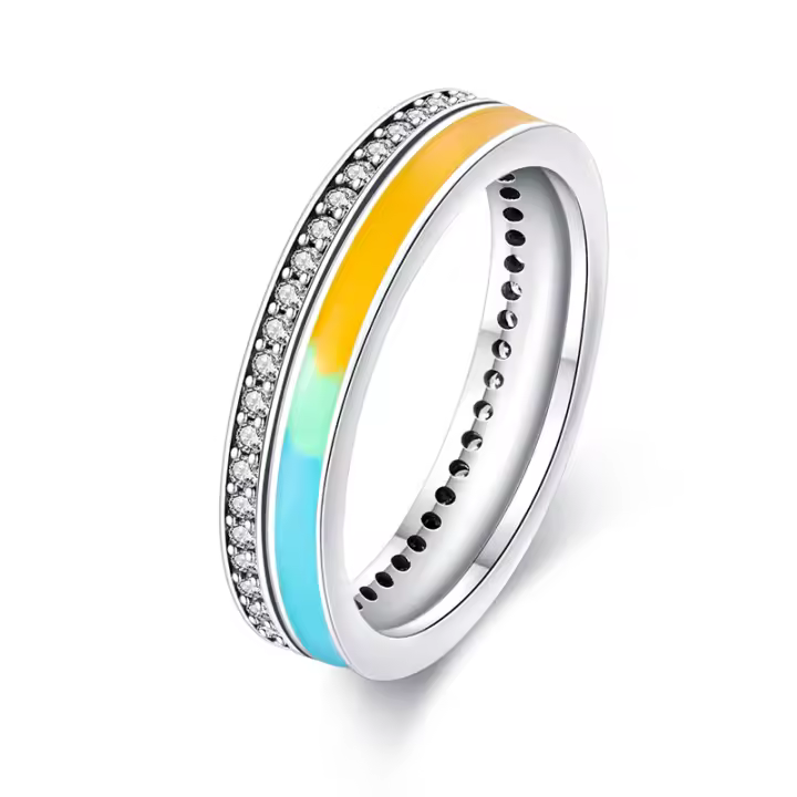 Anillo de Plata Esterlina 925 con Zirconia de Estrella de Copo de Nieve - 1