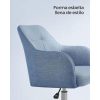 Silla de estudio, giratoria, altura ajustable, carga de 110 kg, marco de acero, tela de algodón-lino transpirable, para estudio, dormitorio, marrón OBG019K01 - details 47