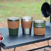 Taza de café de acero inoxidable, té, vino, picnic con tapa de taza, villa de camping ligera apilable al aire libre, 300ml/350ml - details 8