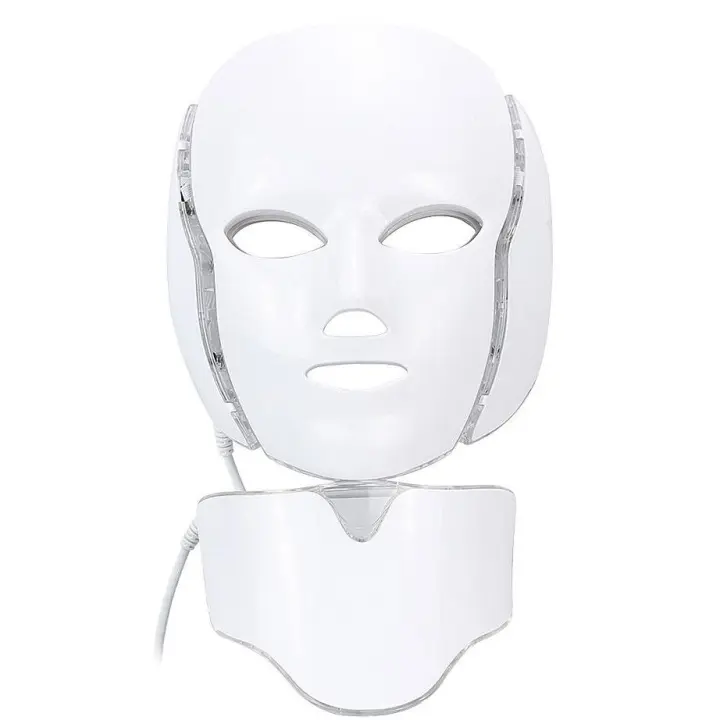 Máscara de luz LED para cara y cuello, dispositivo de tratamiento del acné, rejuvenecimiento de la piel, dispositivo de rejuvenecimiento de la piel con 7 colores - 1