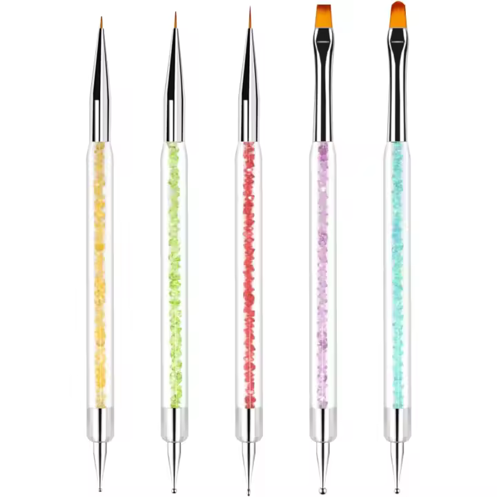 Kit de Manicura Scttomon Herramientas de Arte de Uñas de 5 Piezas Pinceles de Doble Punta para Uñas - 1
