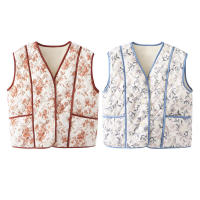 BUNO-Chaleco acolchado con estampado Floral para mujer, Tops retro de estilo nacional, ropa para niña, moda Vintage, otoño e invierno, 2024 - details 2