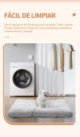 Cama para Perro de Veludo Rosa Grande Mediano Circular de Mezcla Textil Recomendado para Todas las Raças de Perros Suave y Peluche - details 3