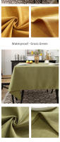 Mantel impermeable y resistente al aceite para el hogar, mantel moderno de lino y algodón, simple y grueso, de color sólido - details 11