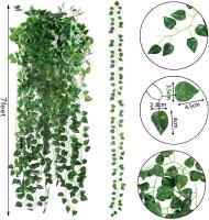 Guirnalda de Hiedra Artificial 24 Paquetes Plantas Colgantes para Decoración de Pared - details 1
