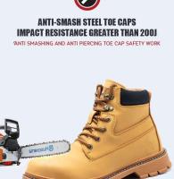 Botas altas para hombre, zapatos de seguridad de cuero para trabajo con punta de acero y antiperforación, zapatos impermeables - details 23