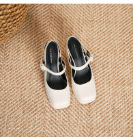 Zapatos Mary Jane de charol con punta cuadrada y tacón en bloque estilo hada = - details 25
