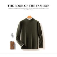 Otoño/Invierno nuevo jersey de lana suéter camisa de cachemira camisa de parte inferior de punto suelta de manga larga con cuello semialto para hombre - details 20