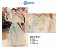 Conjunto de falda con cara de caballo para niña, Hanfu Xianqi Qing de verano para niños, nuevo estilo fino antiguo chino Tang mejorado - details 7