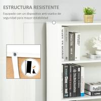Estantería de Libros con 4 Compartimentos Abiertos Blanco 80 kg de Carga Tamaño 59x29x180 cm - details 4
