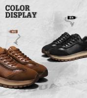 Zapatos de moda para hombre, zapatillas informales de cuero para todas las estaciones, zapatos para correr de moda de estilo coreano, calzado deportivo antideslizante resistente al desgaste para hombre - details 5