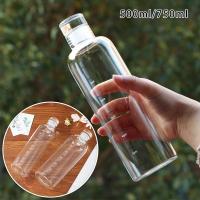 Botella de agua de vidrio transparente para viajes al aire libre, botella de agua de 500ML/750ML con marcador de tiempo - details 1