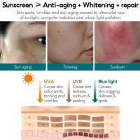 Protector solar blanqueador SPF 50 UV filtros solares de larga duración protección hidratante crema facial antimáscara piel sol W6W8 - details 5