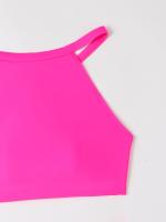 Bañador estampado de cintura alta para mujer, Bikini de cuello alto con cordón, ropa de baño femenina, ropa de playa 2024 - details 15